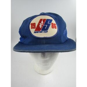 Vintage US Shooting Team 1986 Hat Cap Snap Back One Size Blue Trucker Mens 80s